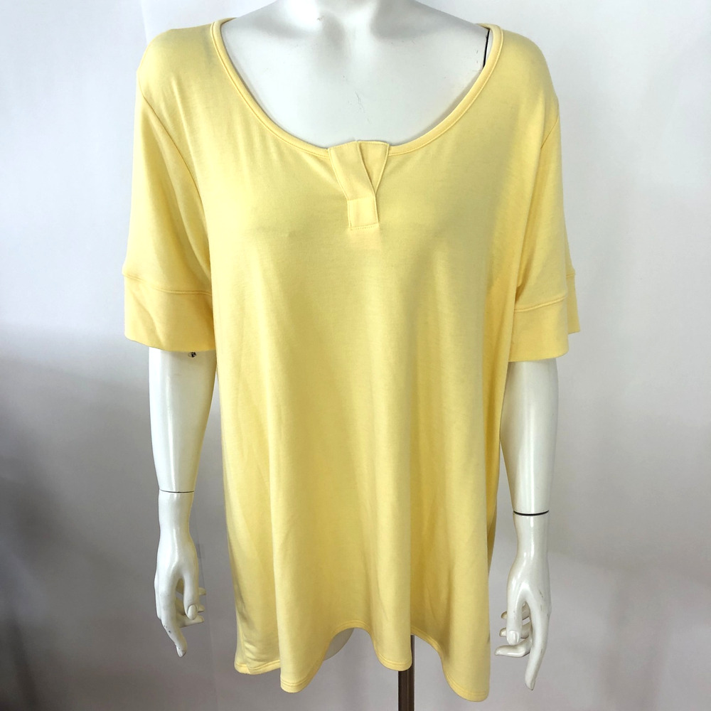 Soft Surroundings Heavenly Soft Portia Top NEW Plus 1X Pullover Top Yellow
